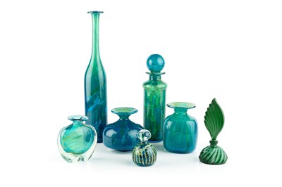 Lot 751 - Mdina Glass Six pieces each market including a...