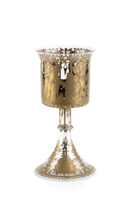 Lot 762 - Venetian Glass Chalice decorated with gilt...