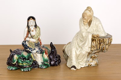 Lot 181 - Two porcelain figures Chinese and Japanese...
