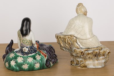 Lot 181 - Two porcelain figures Chinese and Japanese...