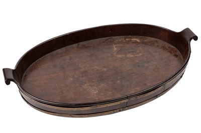 Lot 253 - A George III mahogany and brass bound tray