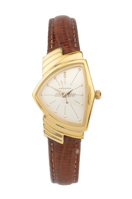 Lot 166 - A lady's Hamilton 'Ventura' gold plated...