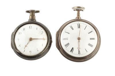 Lot 401 - A George III silver pair cased pocket watch,...