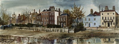 Lot 306 - Jeremey King (b.1933) Houses by the Thames,...