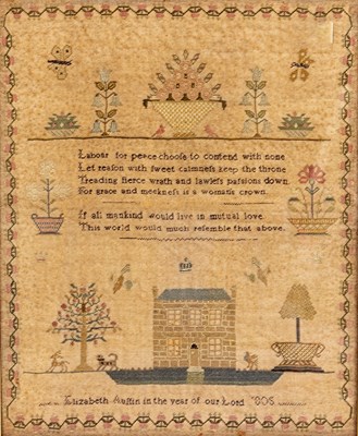 Lot 1054 - A Needlework George III sampler