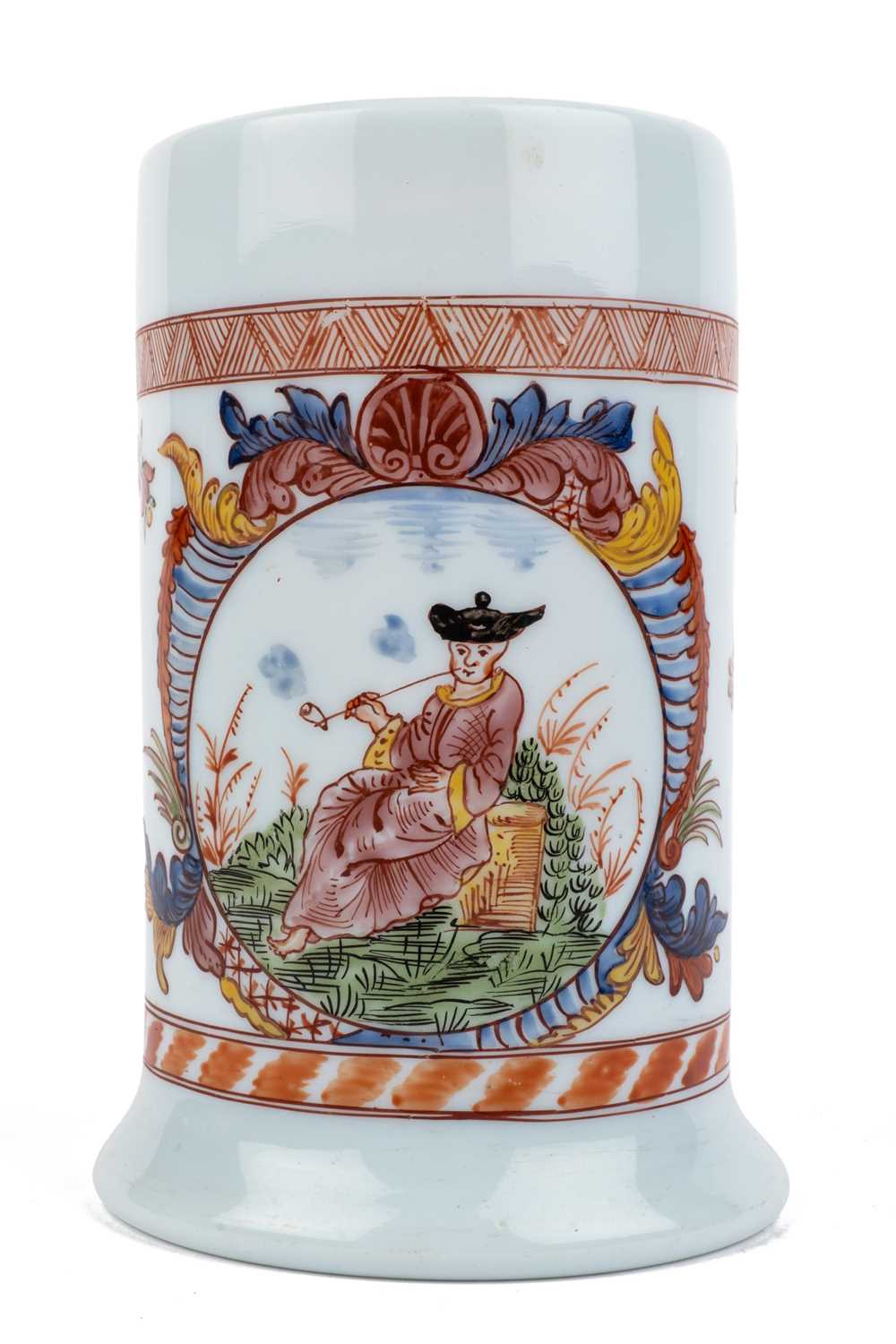 Lot 540 - A late 18th century German Milch glass tankard