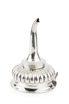 Lot 703 - A George III silver wine funnel, with reeded...