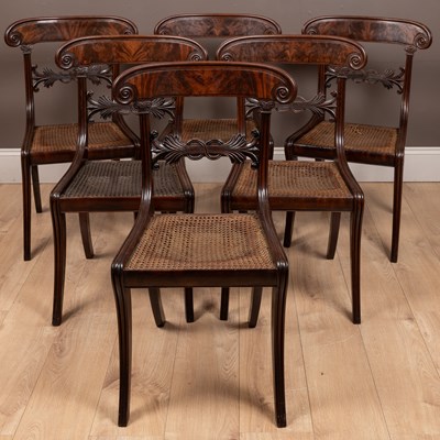 Lot 381 - A set of six Regency mahogany dining chairs