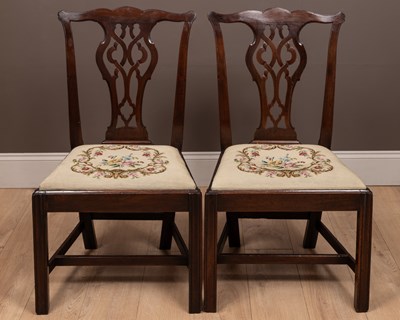 Lot 463 - A pair of Chippendale style side chairs