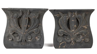 Lot 1264 - A pair of slate capitals