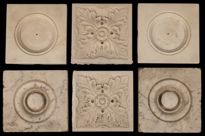 Lot 1226 - Three pairs of marble panels