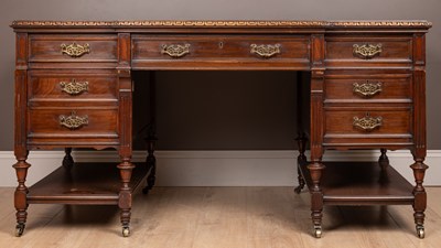 Lot 287 - A Maple & Co pedestal desk