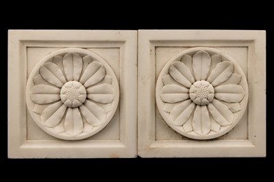 Lot 1222 - A pair of marble plaques