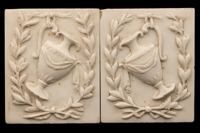 Lot 1235 - A pair of marble plaques