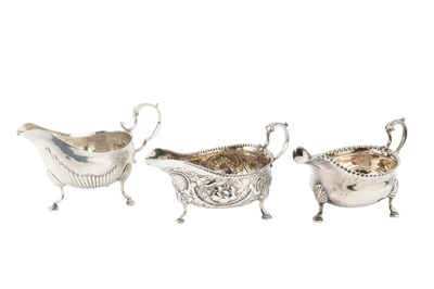 Lot 715 - A George III silver sauce boat, with punched...