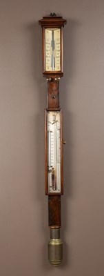 Lot 254 - An antique rosewood-cased marine stick barometer