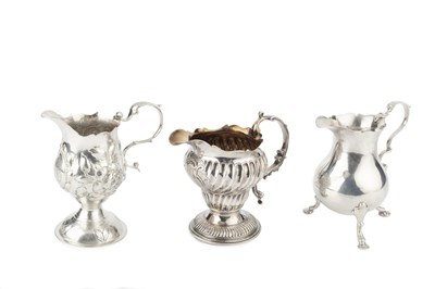 Lot 722 - A George II silver cream jug, of baluster form...