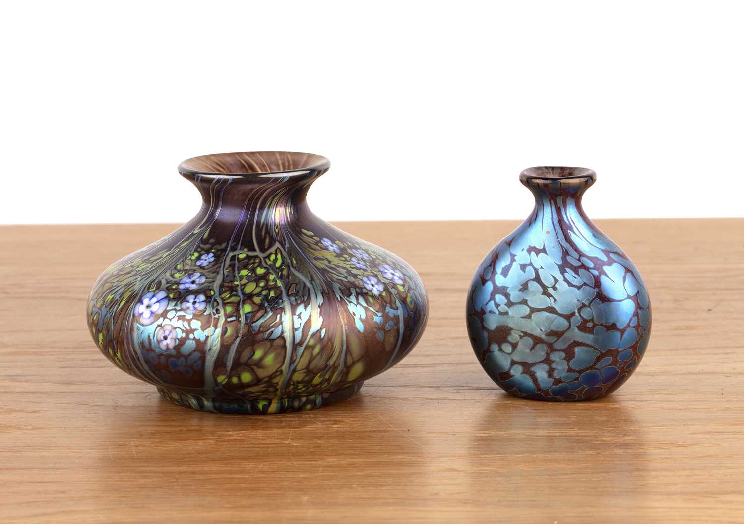 Lot 746 - Richard Golding for Okra Vase iridescent glass,...
