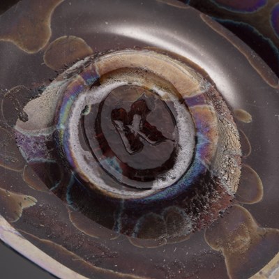 Lot 206 - Richard Golding for Okra iridescent glass vase,...