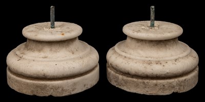 Lot 1230 - A pair of marble socles