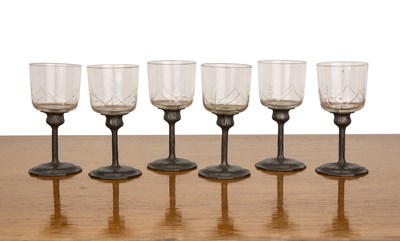 Lot 463 - Orivit set of six Art Nouveau drinking glasses...