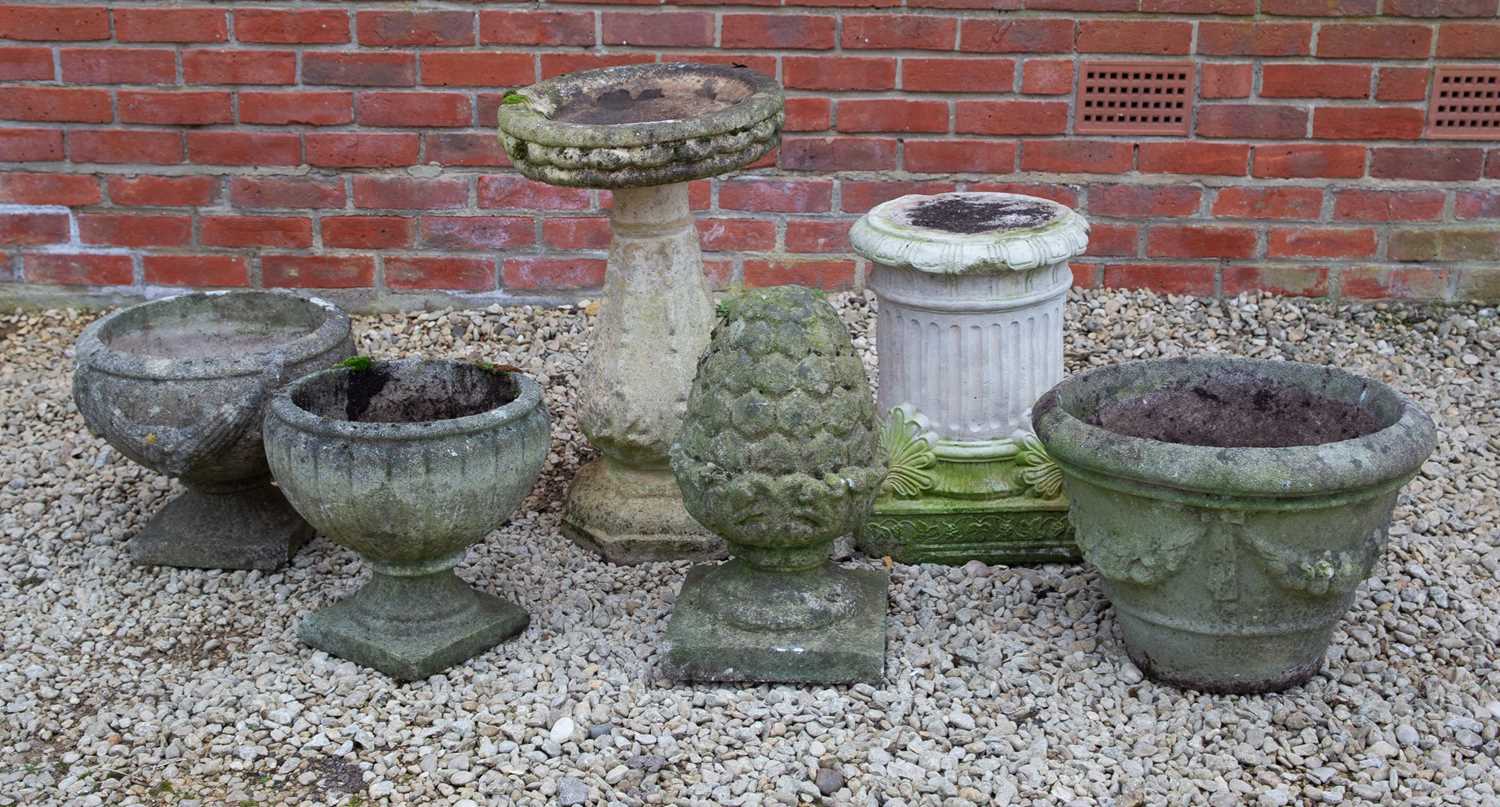 Lot 1151 A group of garden planters and ornaments