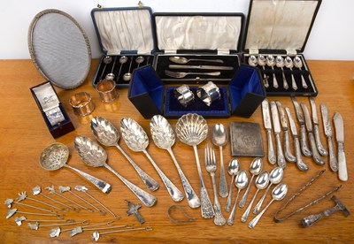 Lot 504 - Group of various silver to include: four 18th...