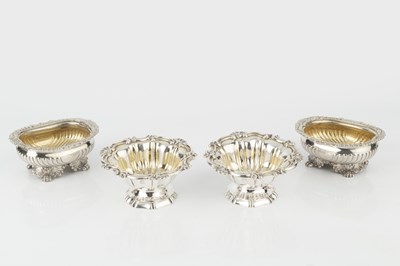 Lot 682 - A pair of George III silver salts, with...