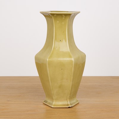 Lot 168 - Monochrome hexagonal vase Chinese, 19th...