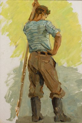 Lot 207 - 20th Century School 'Study of a farmer', oil...