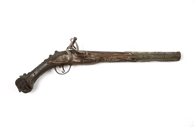 Lot 227 - Flintlock pistol Turkish, 19th Century with...