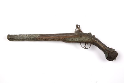 Lot 227 - Flintlock pistol Turkish, 19th Century with...