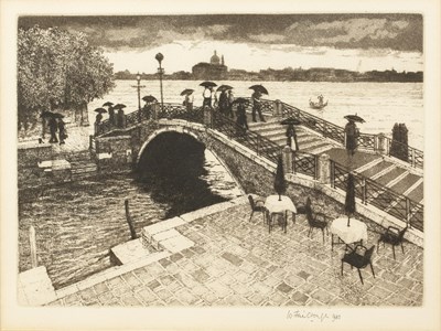 Lot 176 - Wilfred Fairclough (1907-1996)  'Bridge view',...