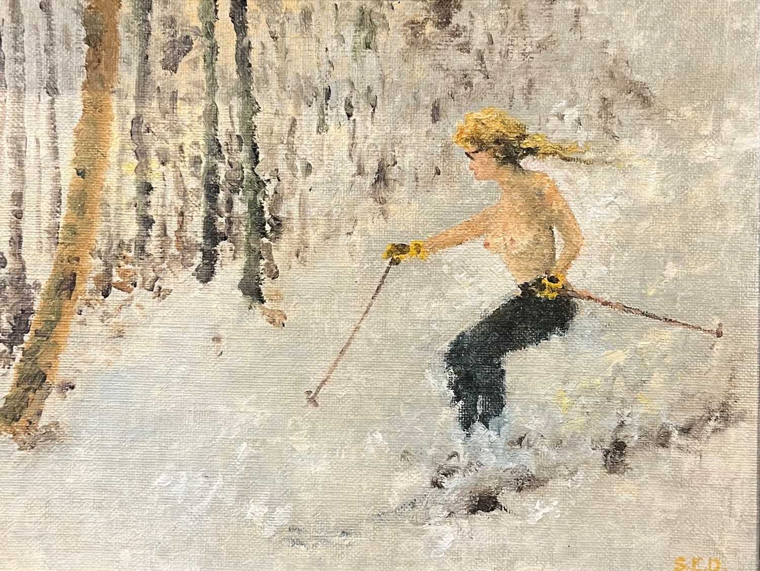 Lot 362 - Sydney Denman (20th century) 'Cool Skier',...