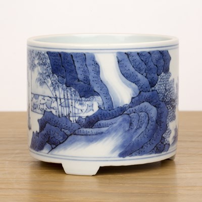 Lot 180 - Blue and white brush pot Chinese, 19th/20th...