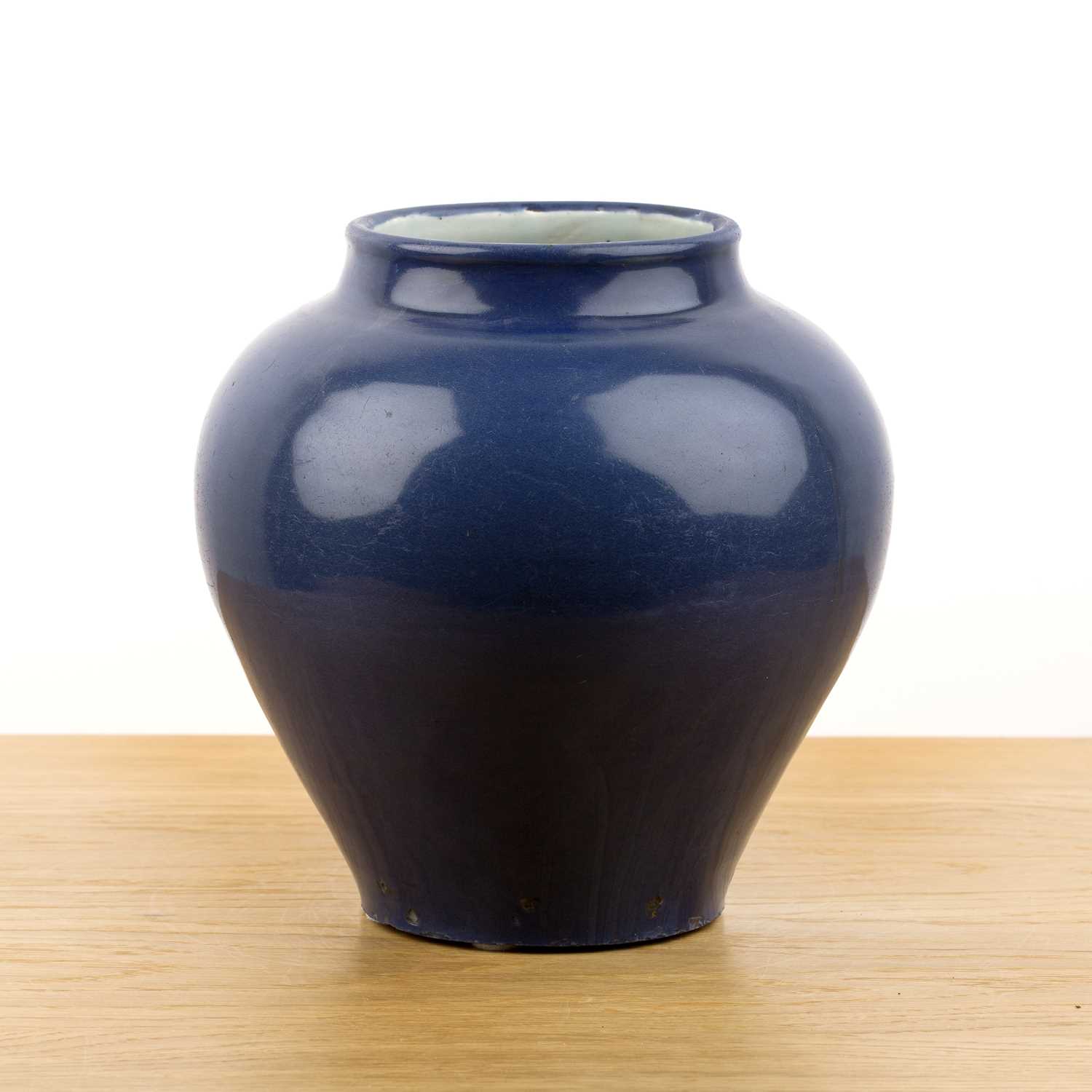 Lot 150 - Blue glazed Hu form vase Chinese, 18th Century...