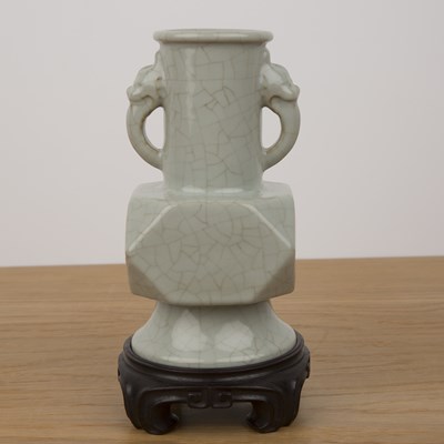 Lot 182 - Archaic bronze form celadon vase Chinese with...