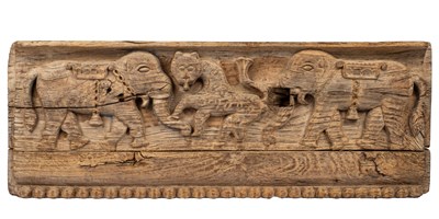 Lot 323 - An Indian carved wood panel