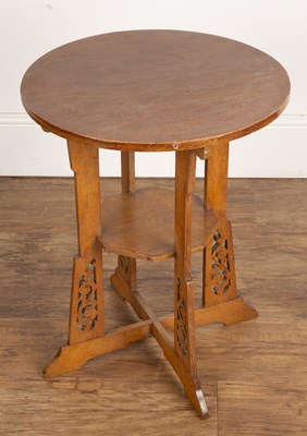 Lot 55 - Aesthetic movement oak, circular topped table...