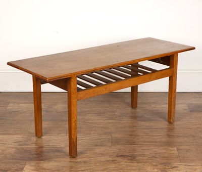 Lot 88 - Cotswold School oak, coffee table with...