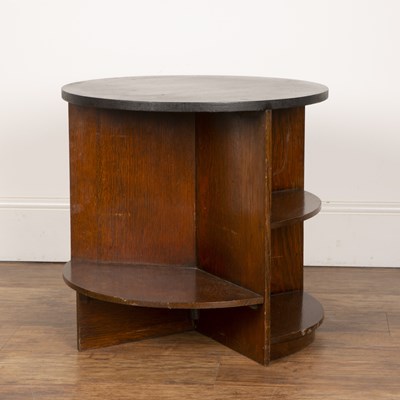 Lot 85 - Heals style oak, book table, with circular top,...