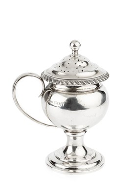 Lot 944 - A George V silver sugar sifter, with gadrooned...