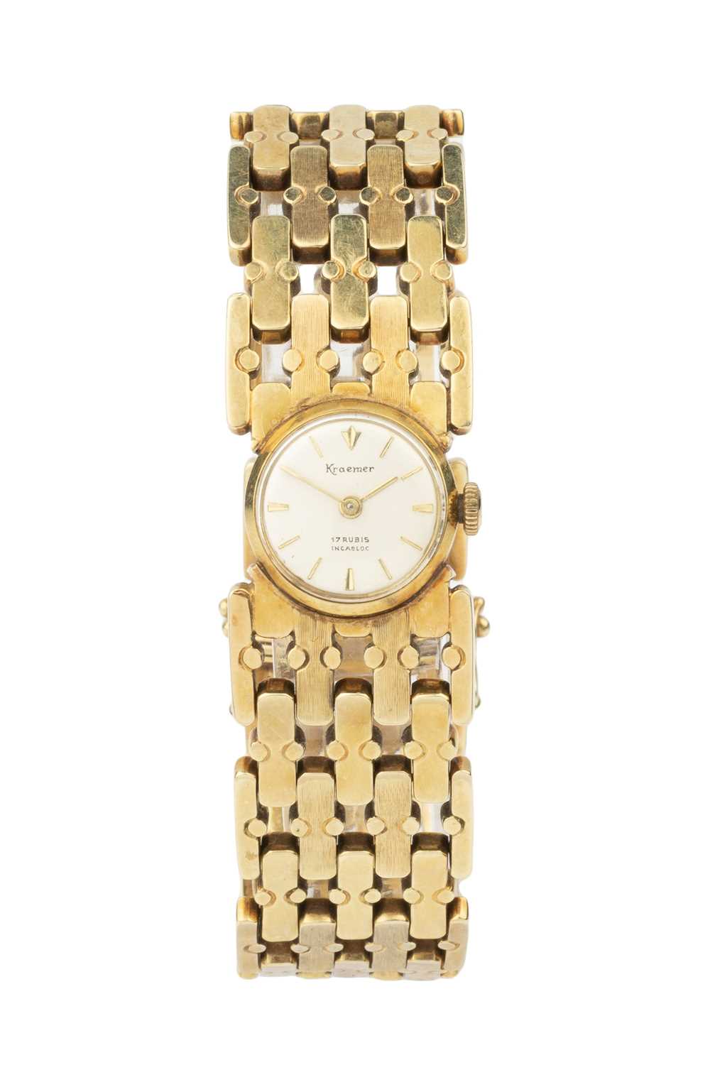 Lot A 14k gold lady's wristwatch, the circular...