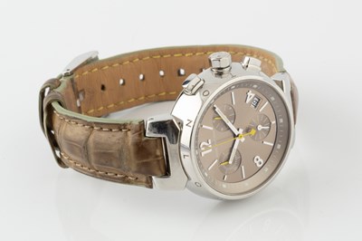 Lot 440 - A steel lady's chronograph by Louis Vuitton,...