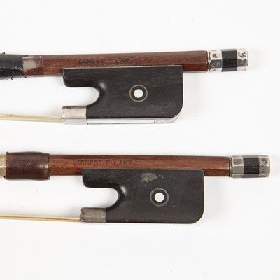 Lot 136 - A cello bow stamped 'Ernest F. Lant'; and one...