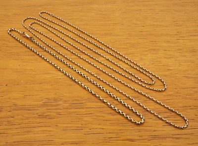 Lot 526 - 9ct yellow gold guard chain  marked '9C' near...