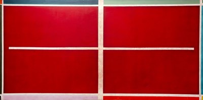 Lot 249 - Estelle Thompson (b.1960)  'Red flats', large...