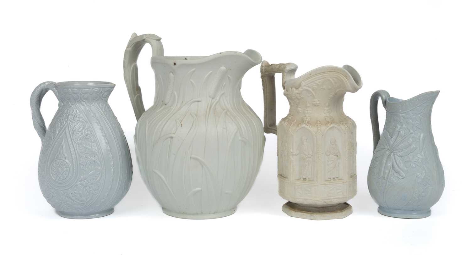 Lot 36 - Four salt-glazed jugs