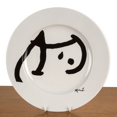 Lot 376 - After Joan Miro (1893-1983) ceramic plate,...