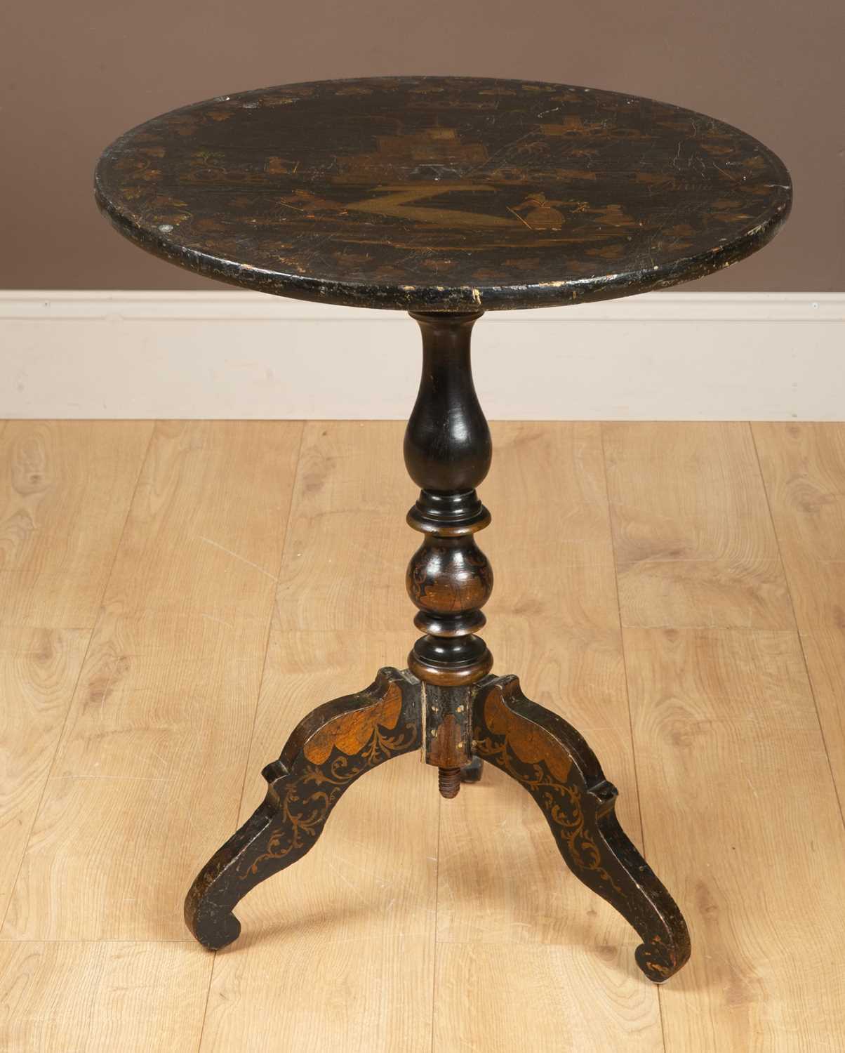 Lot 7 - A chinoiserie tripod table